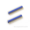 Conector de paso de 2,0 mm, fila doble, recto, azul